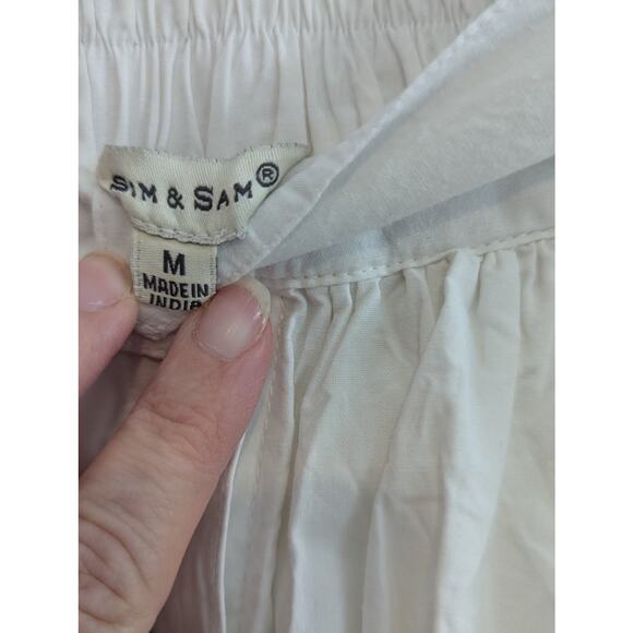 Sim Sam Skirt Women's Medium White Cottage Peasant Boho Lightweight Cotton - Picture 4 of 6